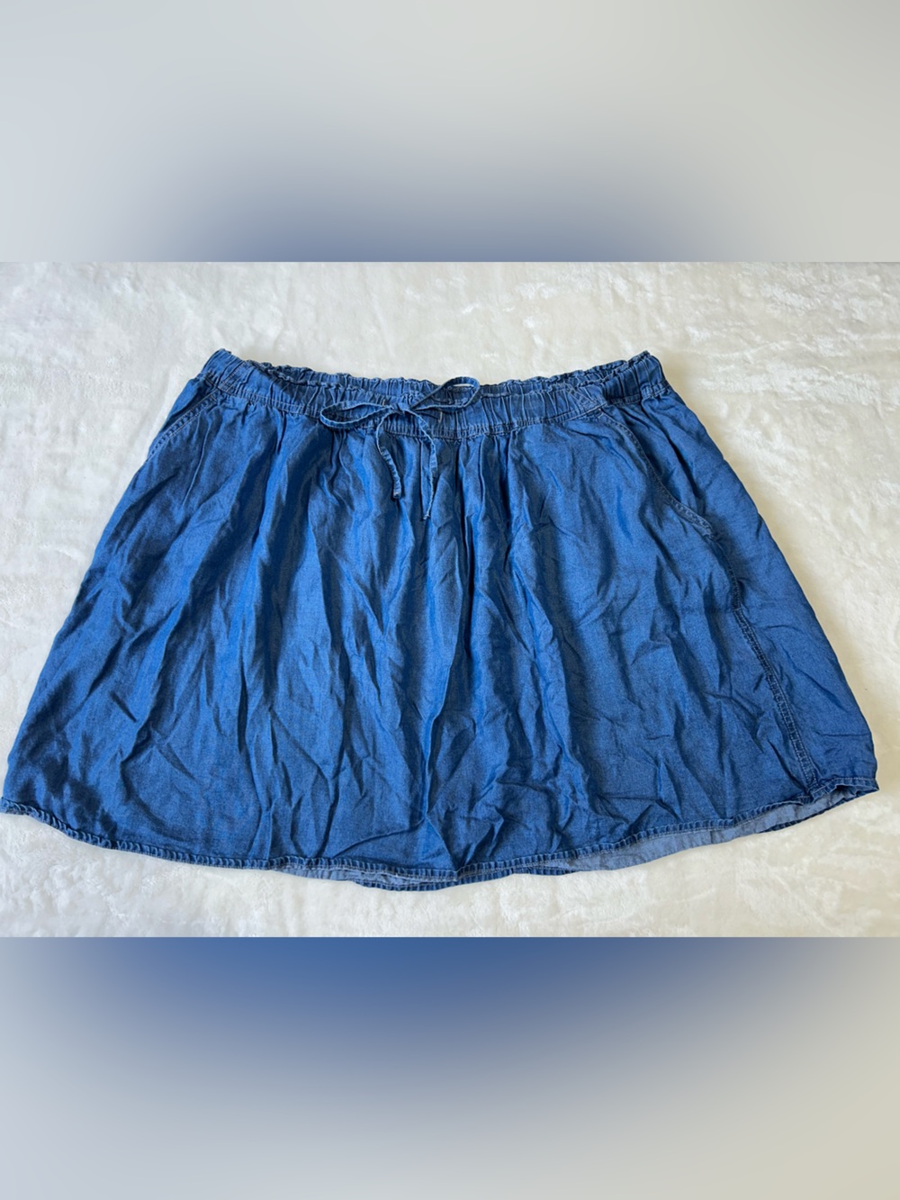 Women's Blue Drawstring Skirt